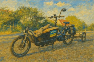 Lastenrad mit KI schwedische Impressionisten